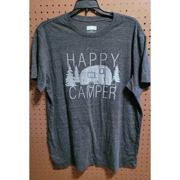 Men's State of Mine T-shirt Happy Camper Size L - Picture 1 of 4